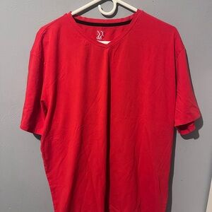 New York & Company Men’s Bright Red V-Neck Short Sleeve Tee